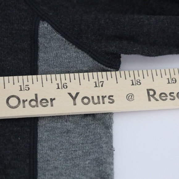 Womens Sweater Dress Gray Knitted Ribbed Cuff Winter Raglan Sleeve Quarter Zip - Picture 10 of 10